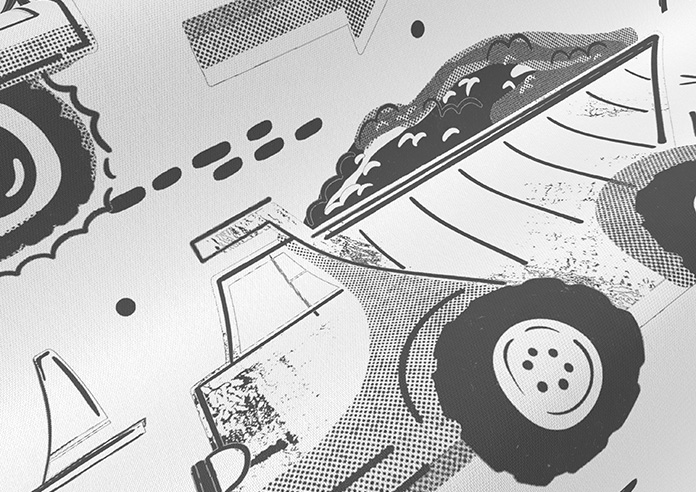 Tinker Town, Black And White - Twist&Fit Roman Blind - Image 4